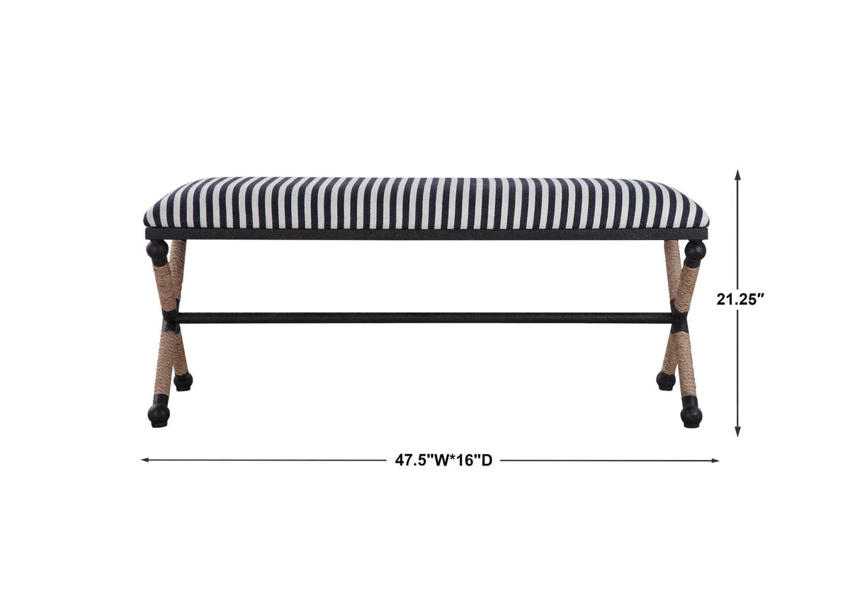 23527 Uttermost Braddock Striped Bench
