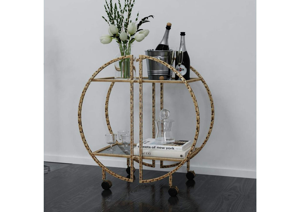 25065 Uttermost Zelina Gold Bar Cart