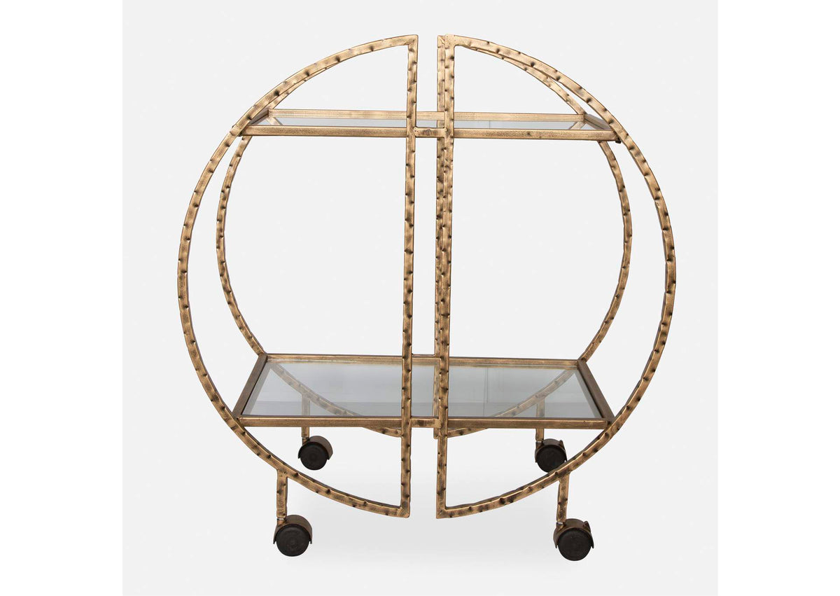 25065 Uttermost Zelina Gold Bar Cart