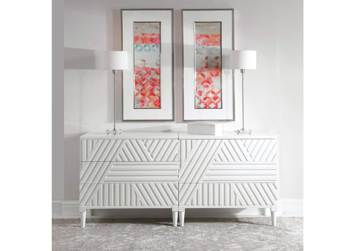 25382 Uttermost Colby White Drawer Chest