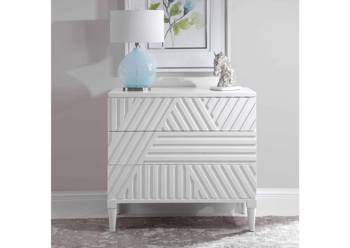 25382 Uttermost Colby White Drawer Chest