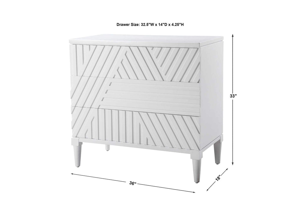 25382 Uttermost Colby White Drawer Chest