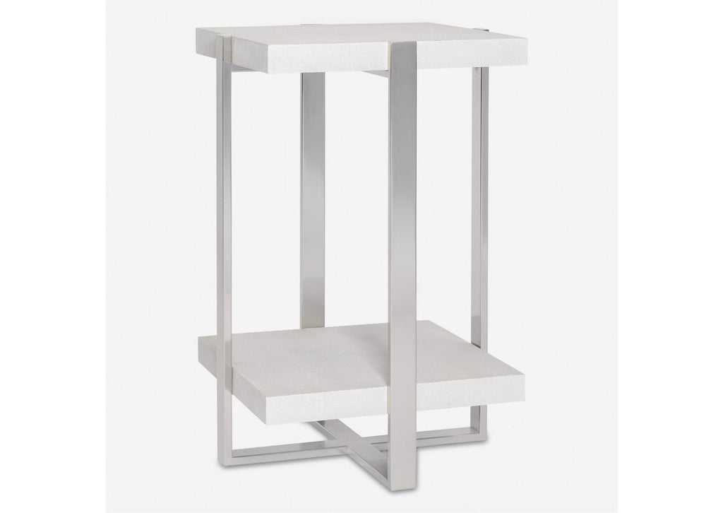 25375 Uttermost Arnaut White Accent Table