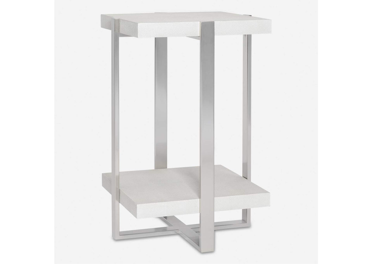 25375 Uttermost Arnaut White Accent Table