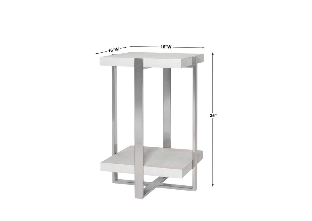 25375 Uttermost Arnaut White Accent Table
