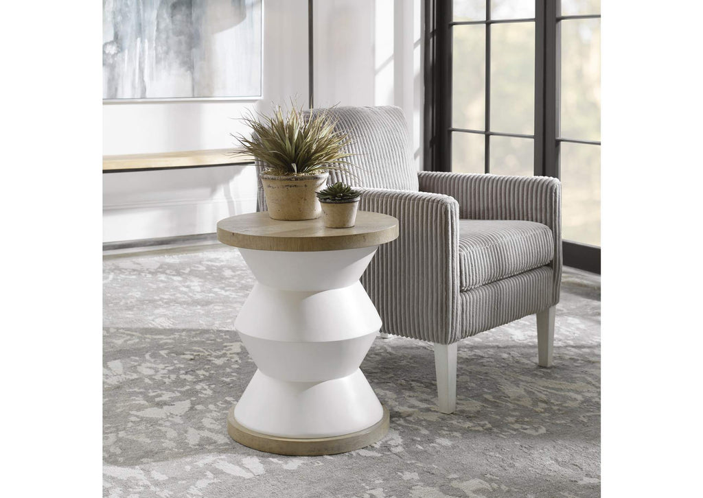 25488 Uttermost Spool Geometric Side Table