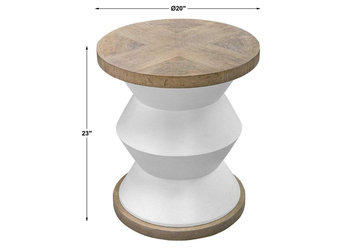 25488 Uttermost Spool Geometric Side Table