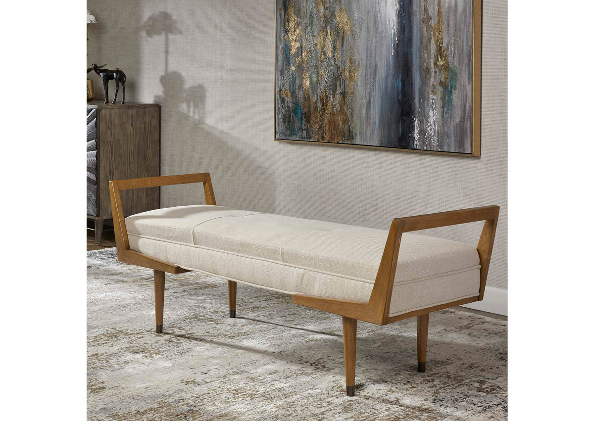 23592 Uttermost Waylon Modern Ivory Bench