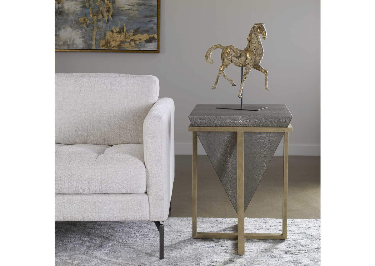25123 Uttermost Bertrand Shagreen Accent Table