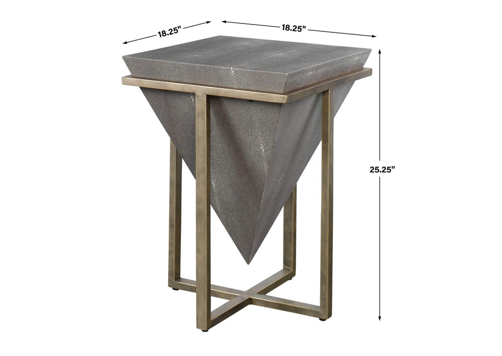 25123 Uttermost Bertrand Shagreen Accent Table