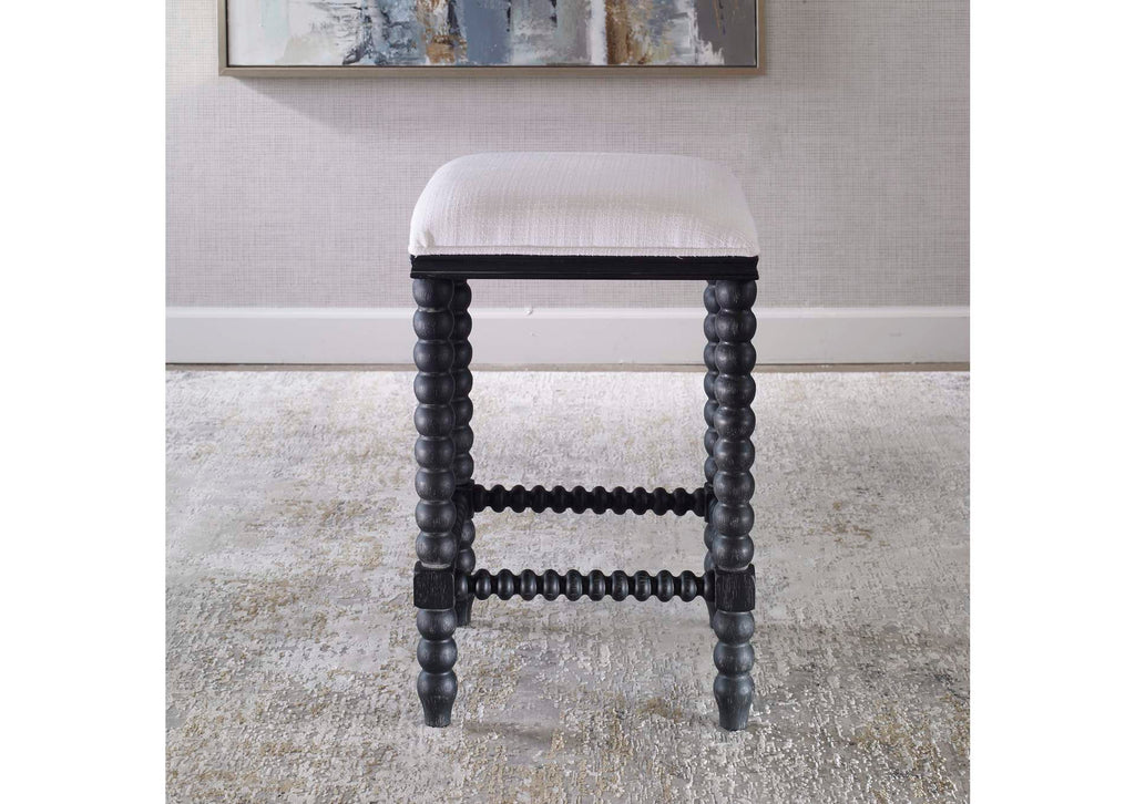 23684 Uttermost Pryce Black Backless Counter Stool
