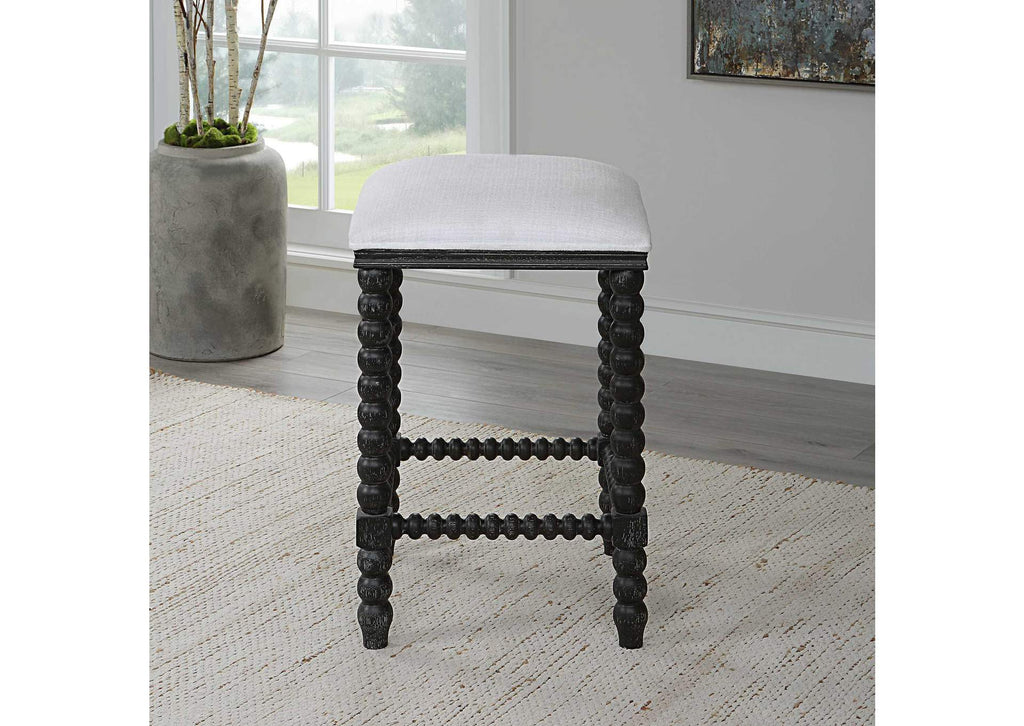 23684 Uttermost Pryce Black Backless Counter Stool