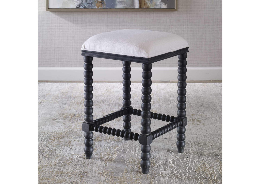 23684 Uttermost Pryce Black Backless Counter Stool