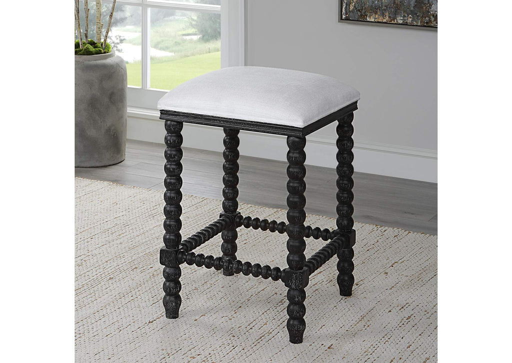 23684 Uttermost Pryce Black Backless Counter Stool