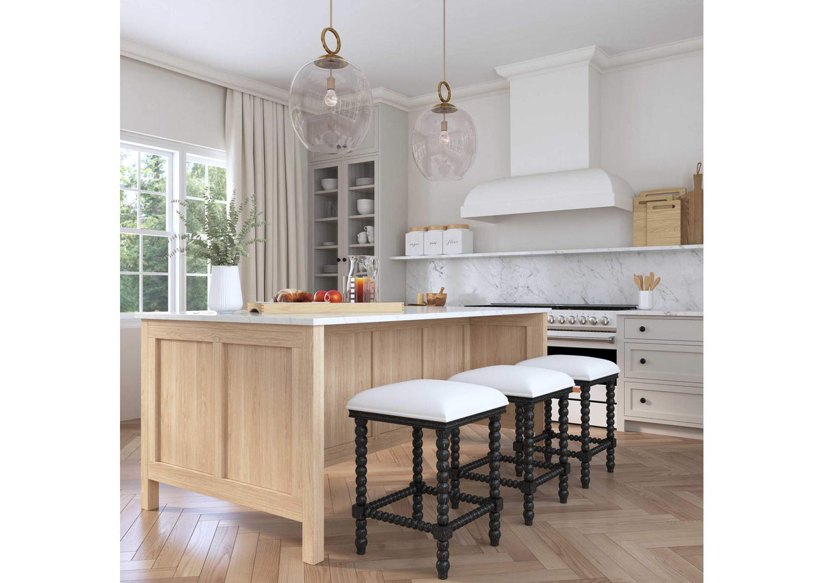 23684 Uttermost Pryce Black Backless Counter Stool