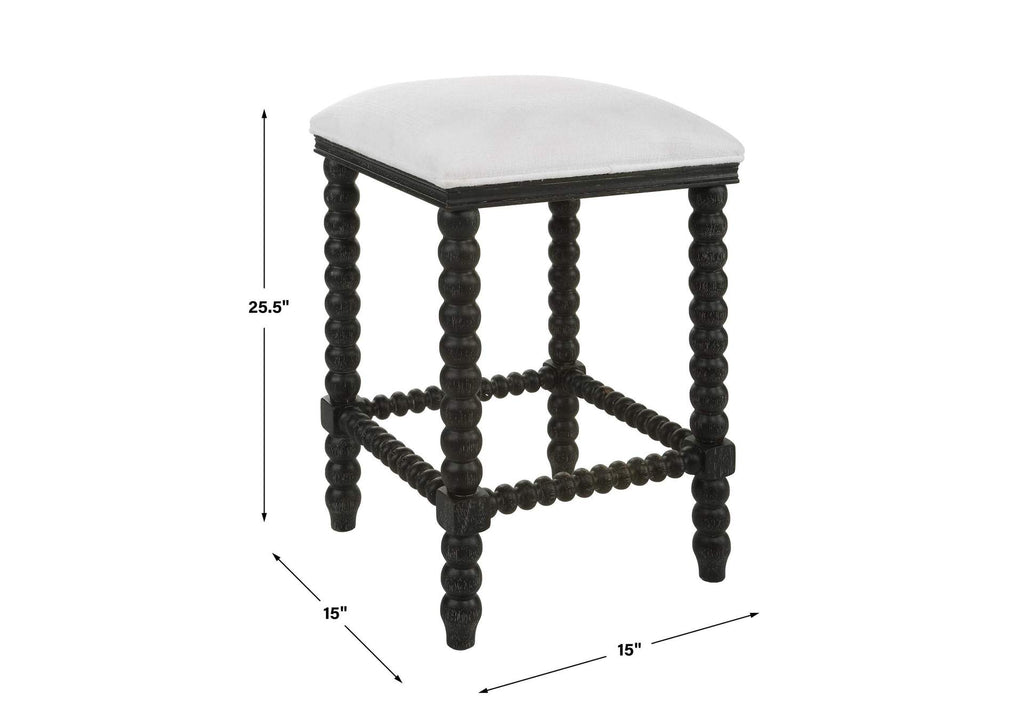 23684 Uttermost Pryce Black Backless Counter Stool
