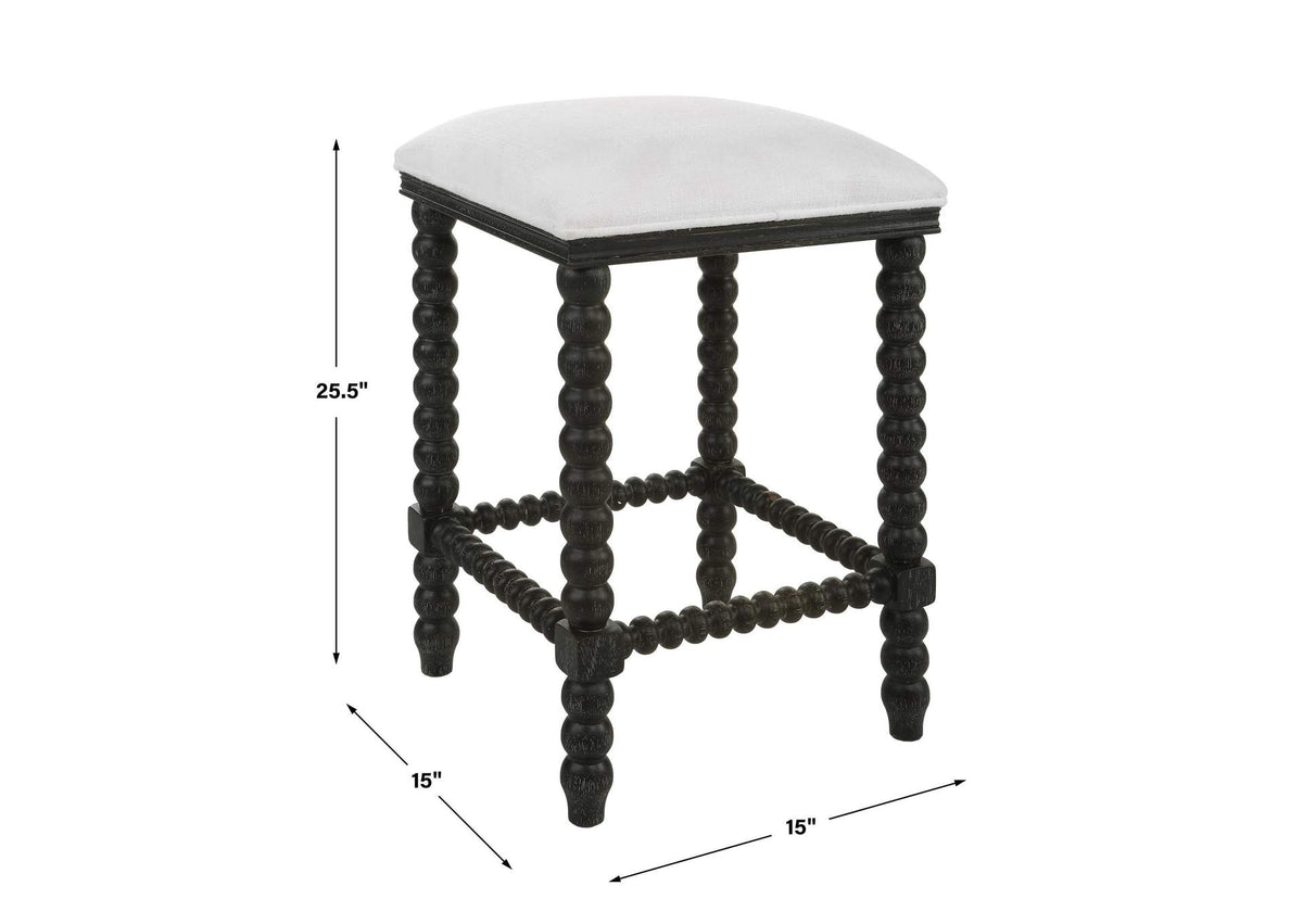 23684 Uttermost Pryce Black Backless Counter Stool