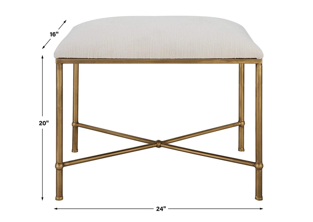 23689 Uttermost Avenham Small Gold Framed Bench