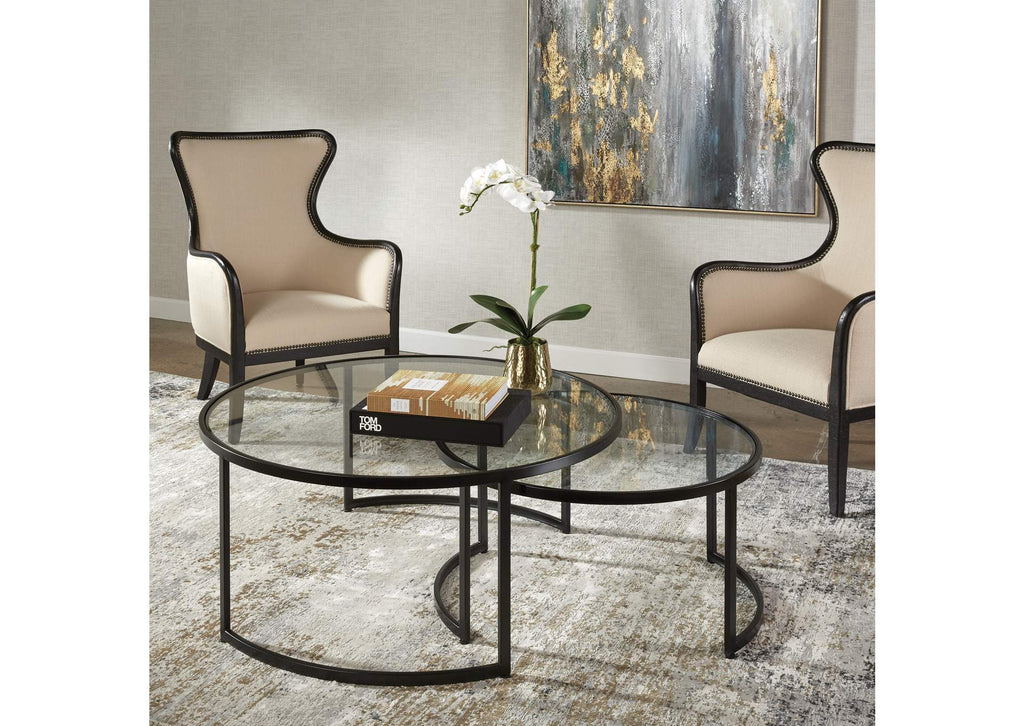25190 Uttermost Rhea Black Nesting Coffee Tables