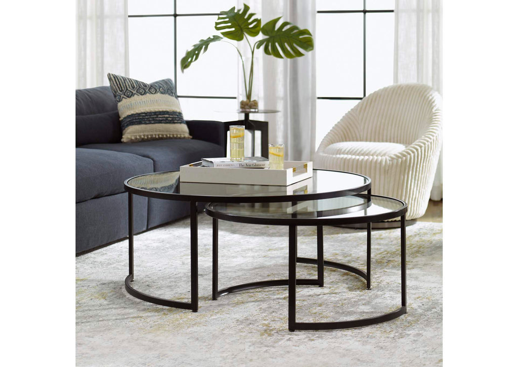 25190 Uttermost Rhea Black Nesting Coffee Tables