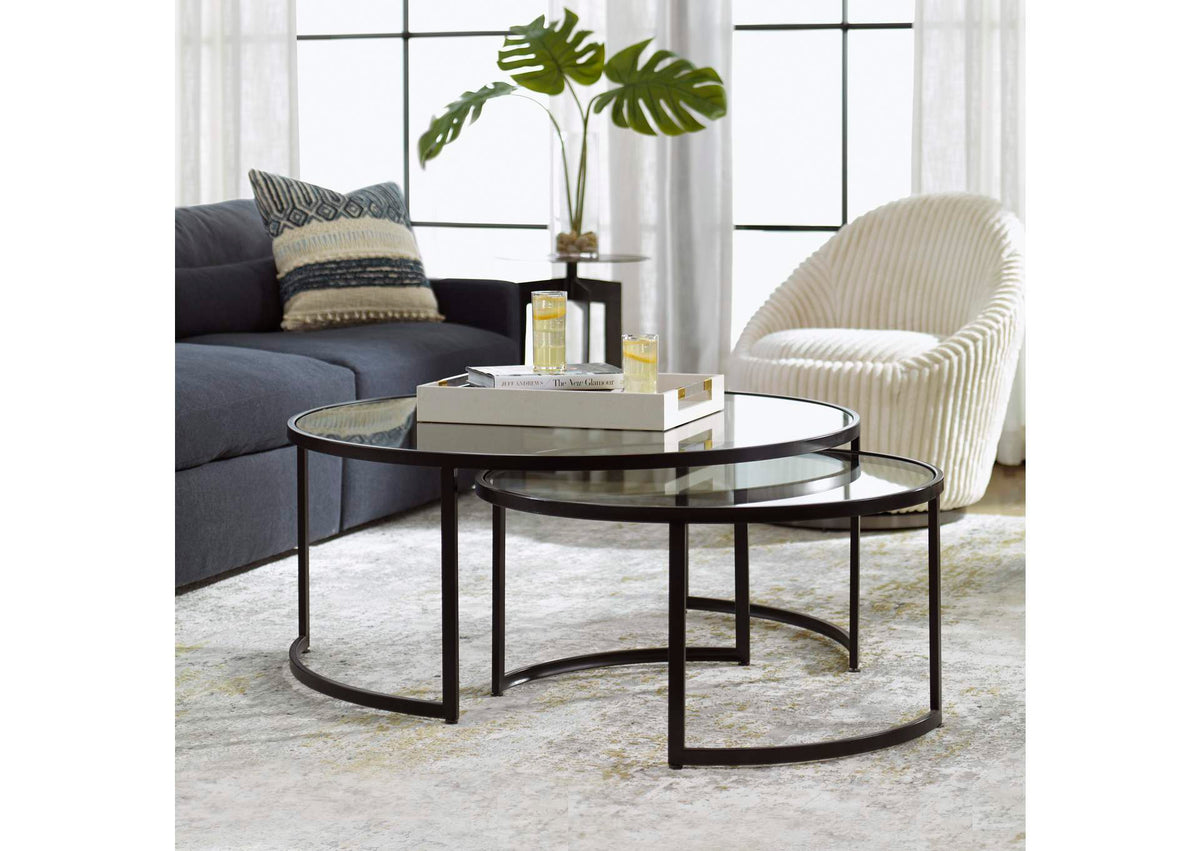 25190 Uttermost Rhea Black Nesting Coffee Tables
