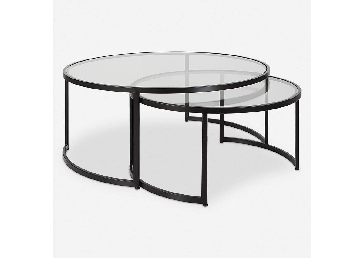 25190 Uttermost Rhea Black Nesting Coffee Tables