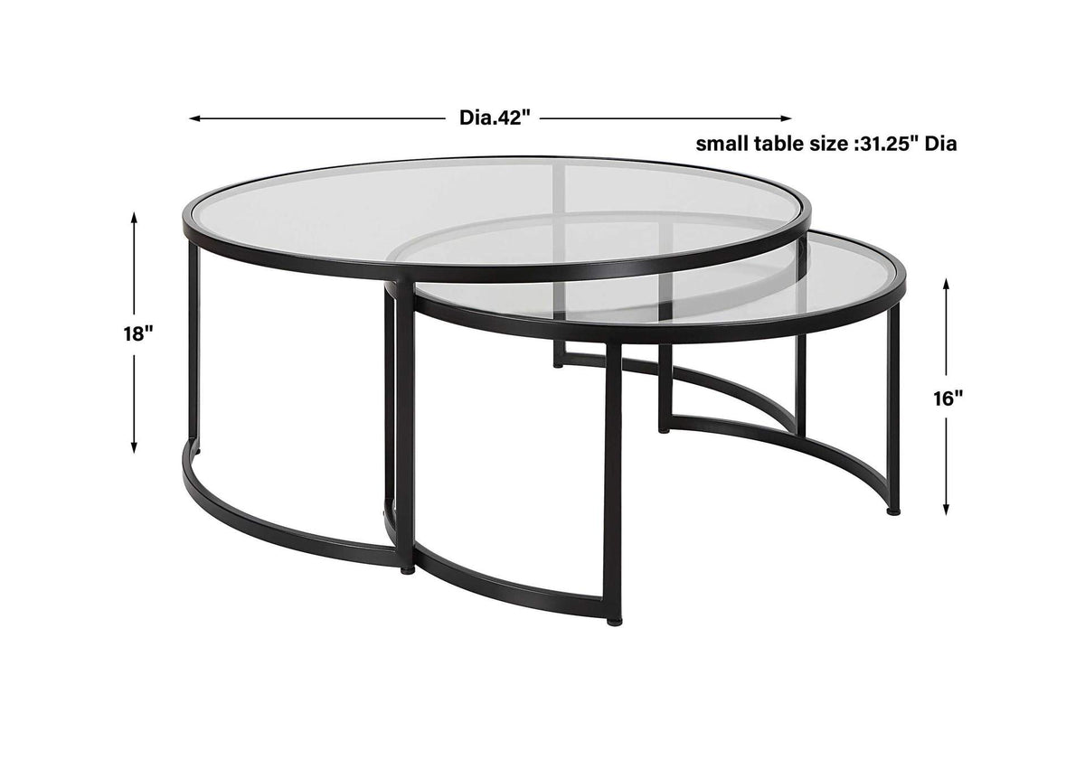 25190 Uttermost Rhea Black Nesting Coffee Tables