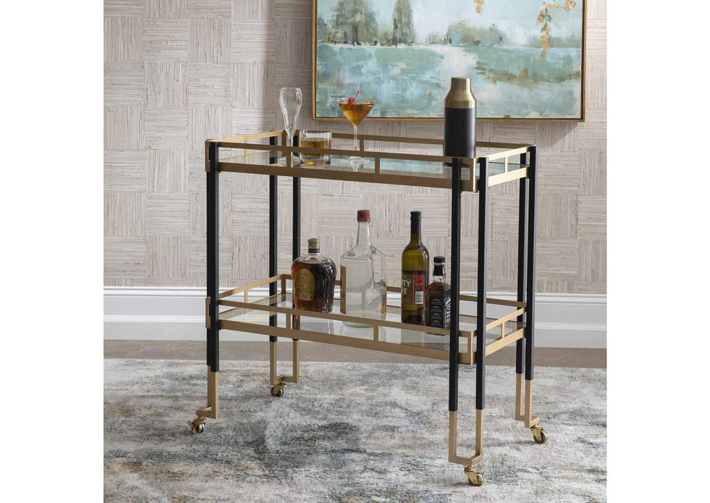 25229 Uttermost Kentmore Modern Bar Cart