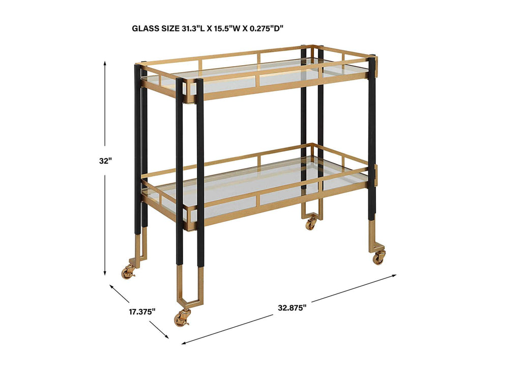 25229 Uttermost Kentmore Modern Bar Cart