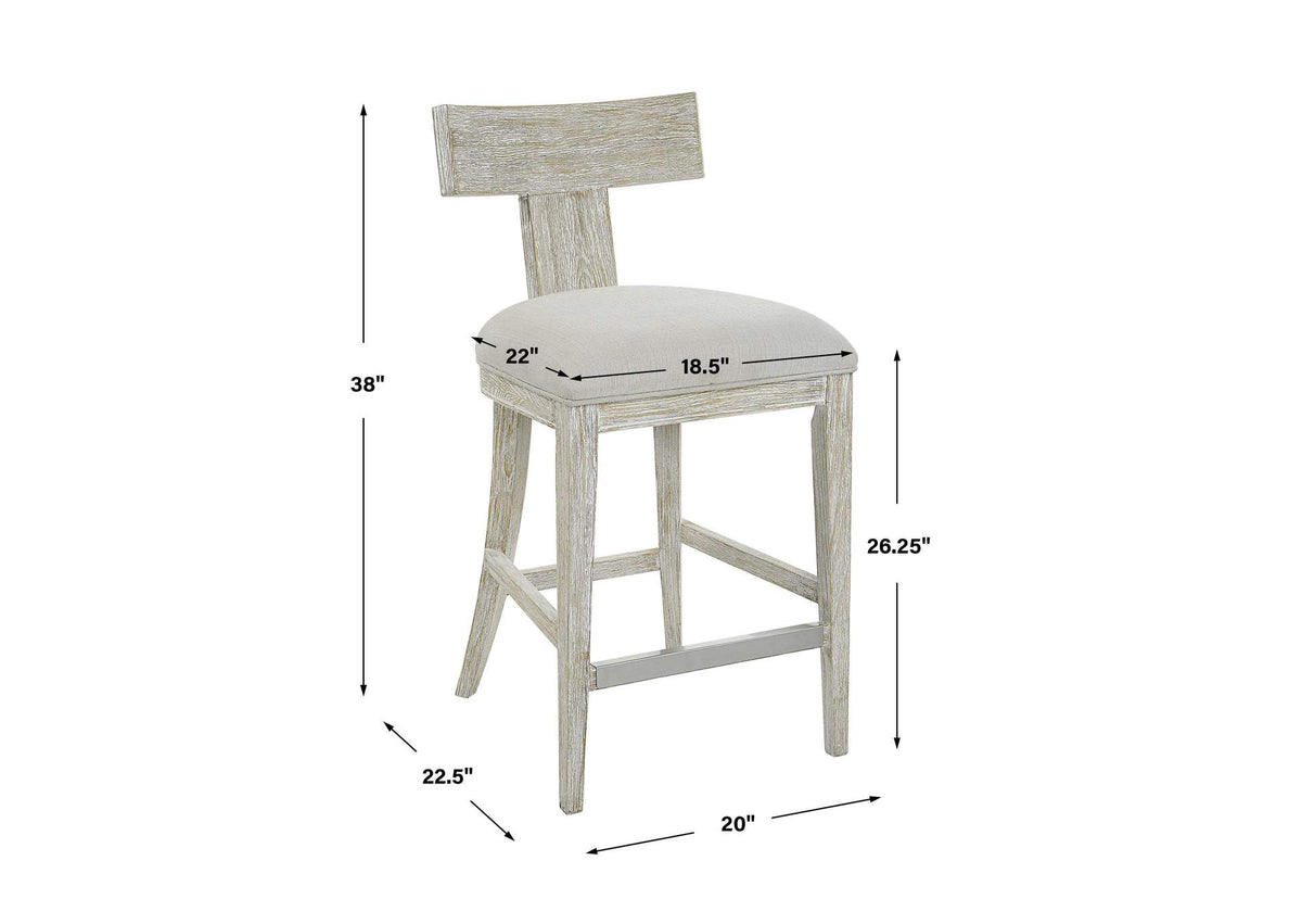 23693 Uttermost Idris White Counter Stool