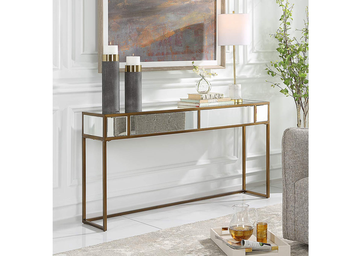 25286 Uttermost Reflect Mirrored Console Table