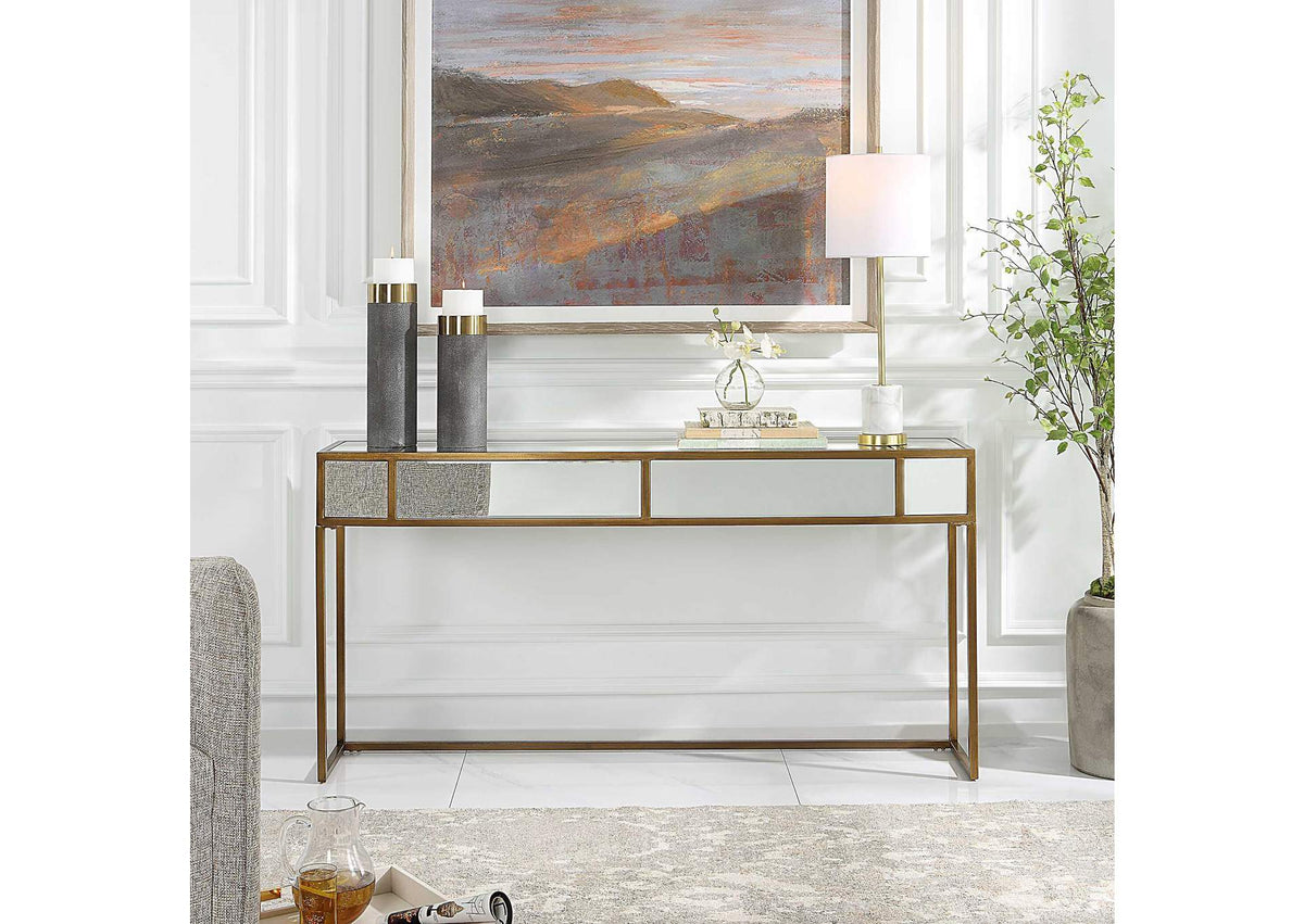 25286 Uttermost Reflect Mirrored Console Table