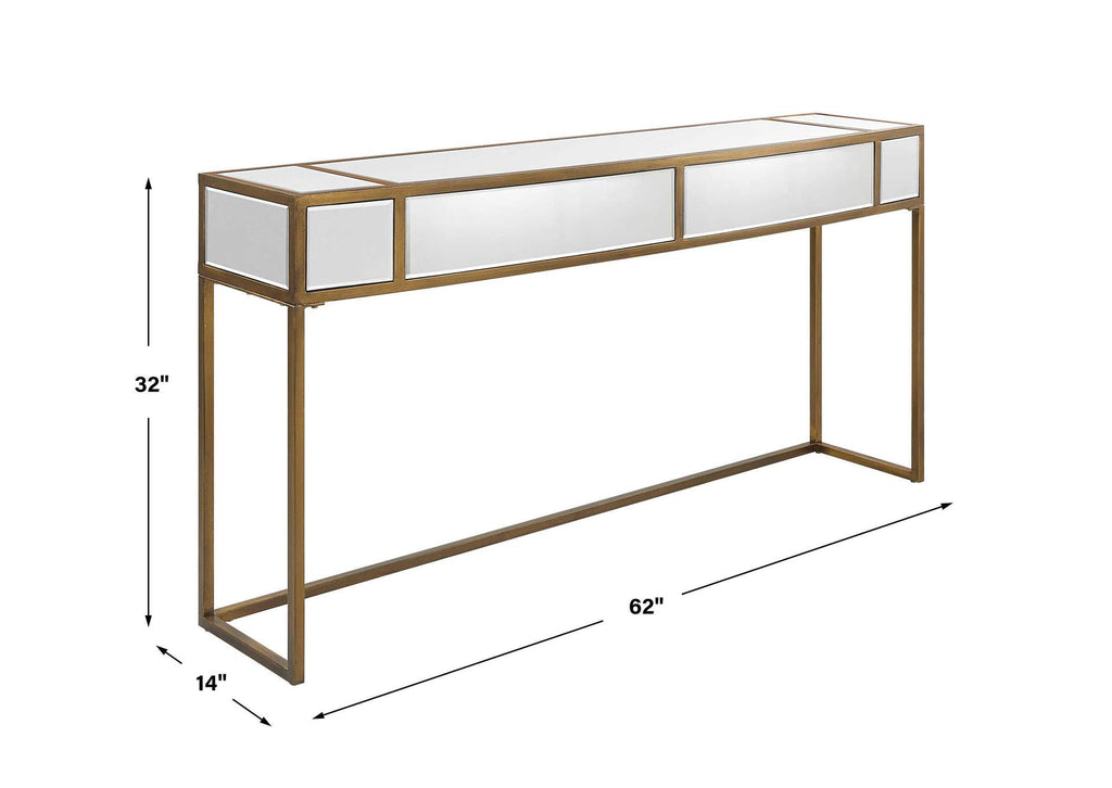 25286 Uttermost Reflect Mirrored Console Table