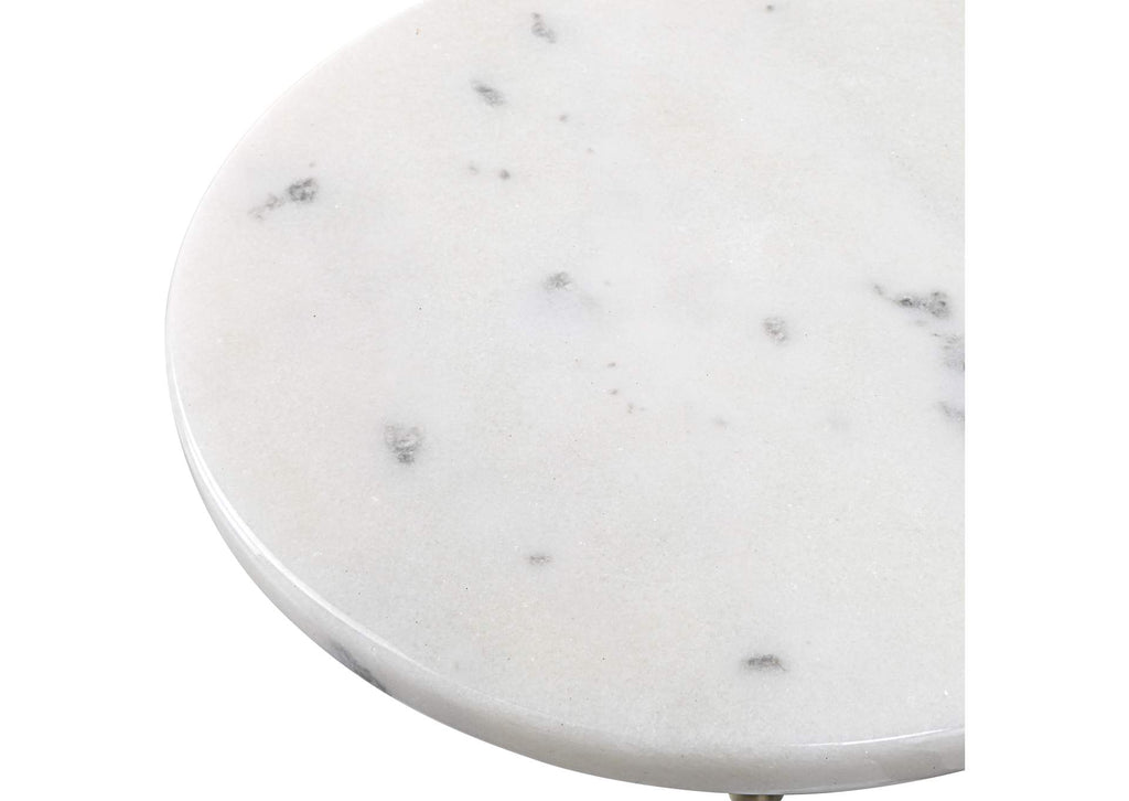 25231 Uttermost Sentry White Marble Accent Table