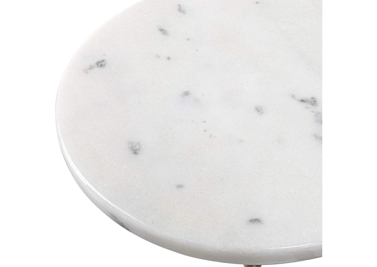 25231 Uttermost Sentry White Marble Accent Table
