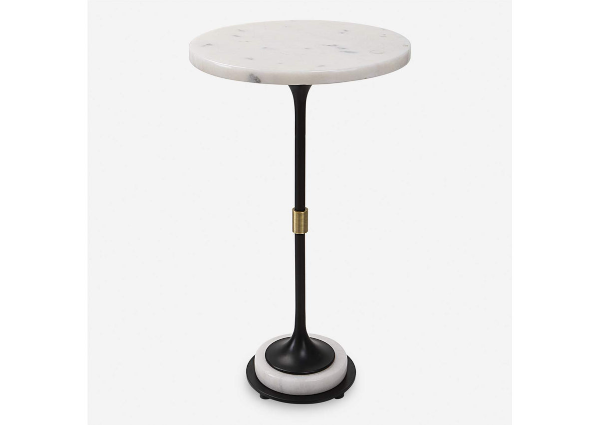 25231 Uttermost Sentry White Marble Accent Table