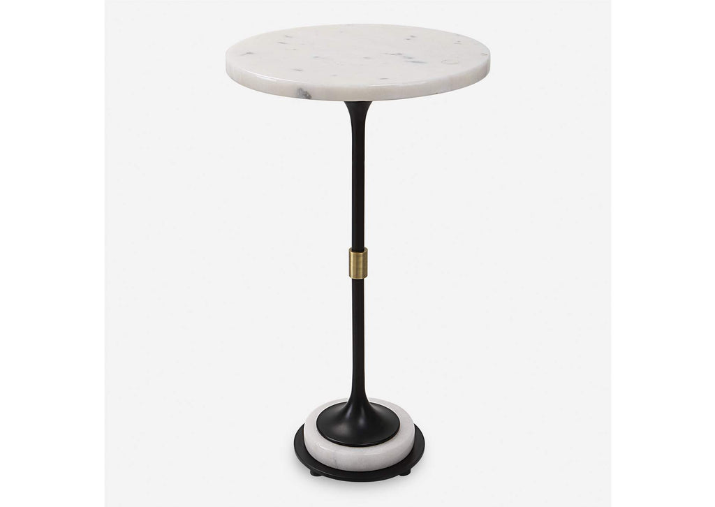 25231 Uttermost Sentry White Marble Accent Table