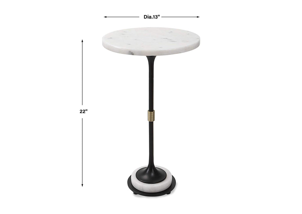 25231 Uttermost Sentry White Marble Accent Table