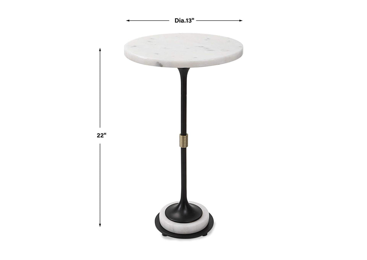 25231 Uttermost Sentry White Marble Accent Table