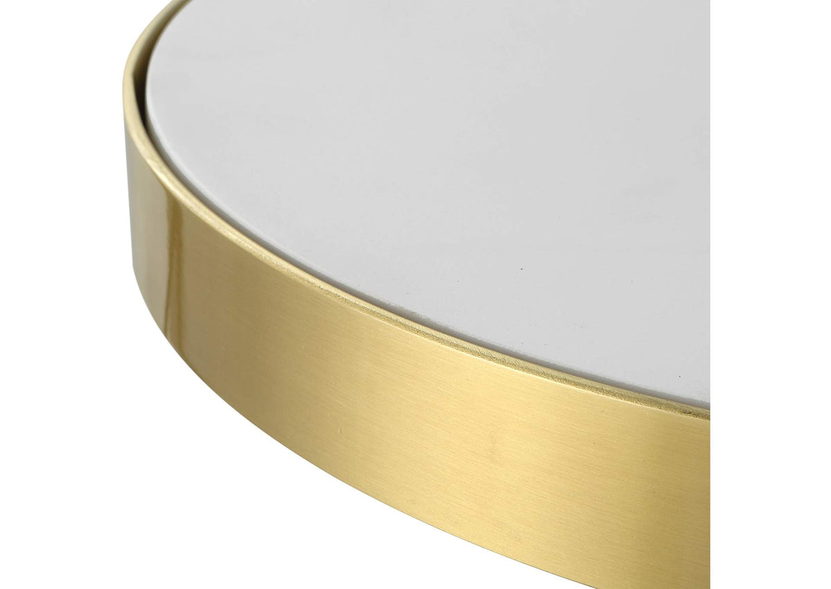 25281 Uttermost Apex White Concrete Accent Table