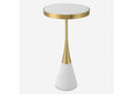 25281 Uttermost Apex White Concrete Accent Table
