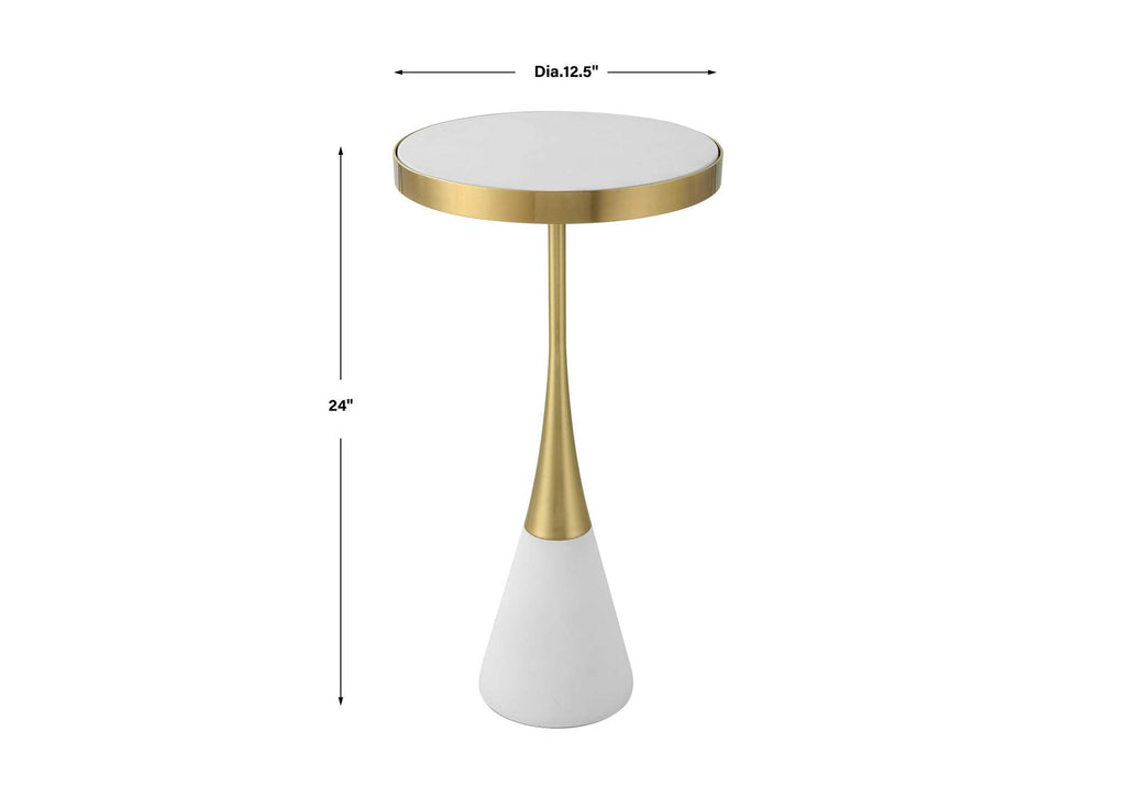 25281 Uttermost Apex White Concrete Accent Table
