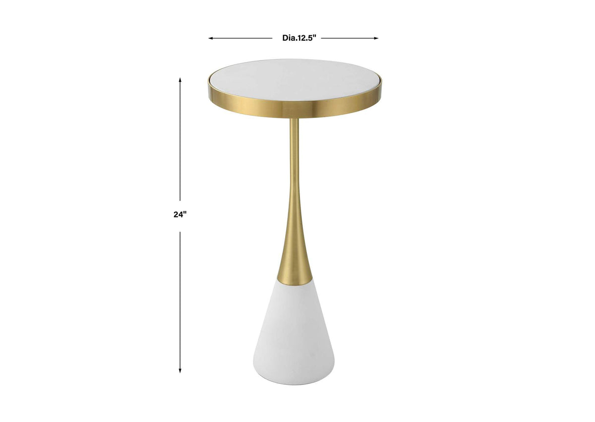 25281 Uttermost Apex White Concrete Accent Table