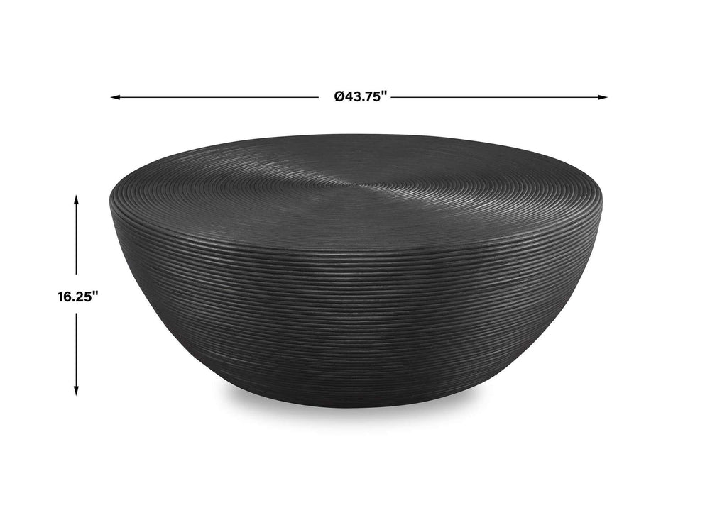 22919 Uttermost Bongo Black Rattan Coffee Table