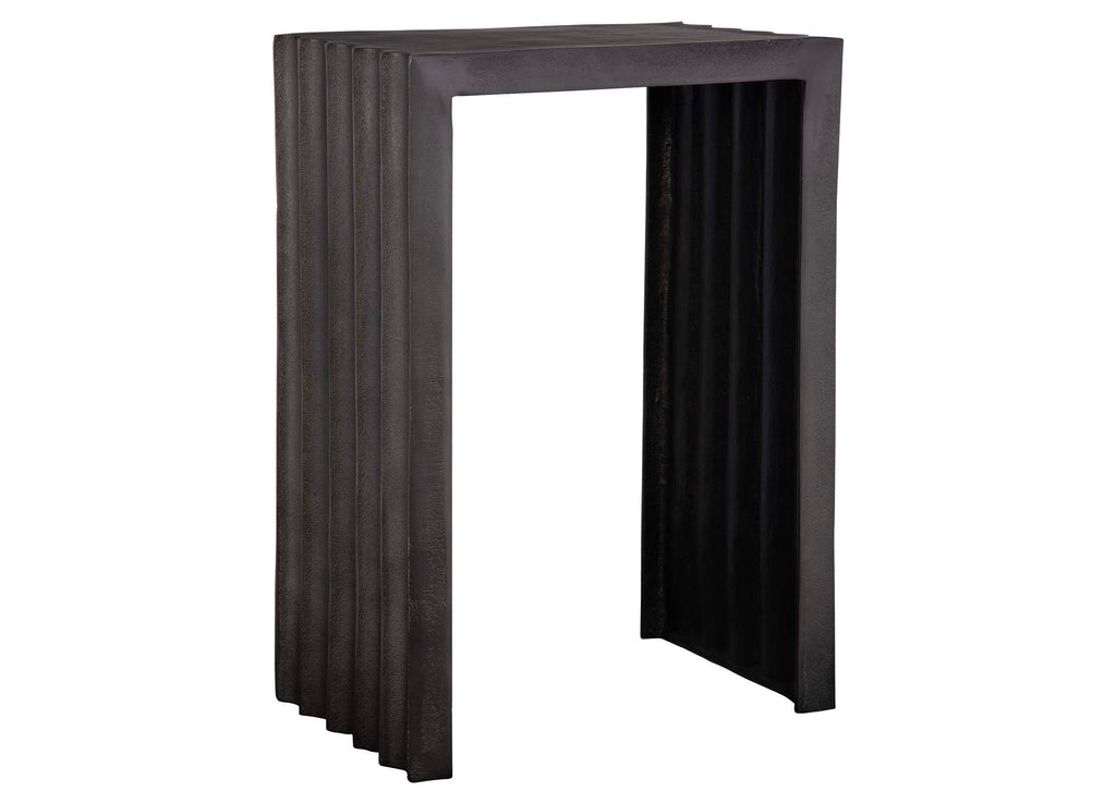 22963 Uttermost In The Groove Aluminum Accent Table