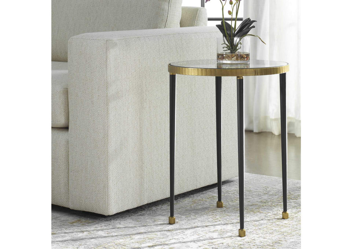 22965 Uttermost Stiletto Antique Gold Side Table