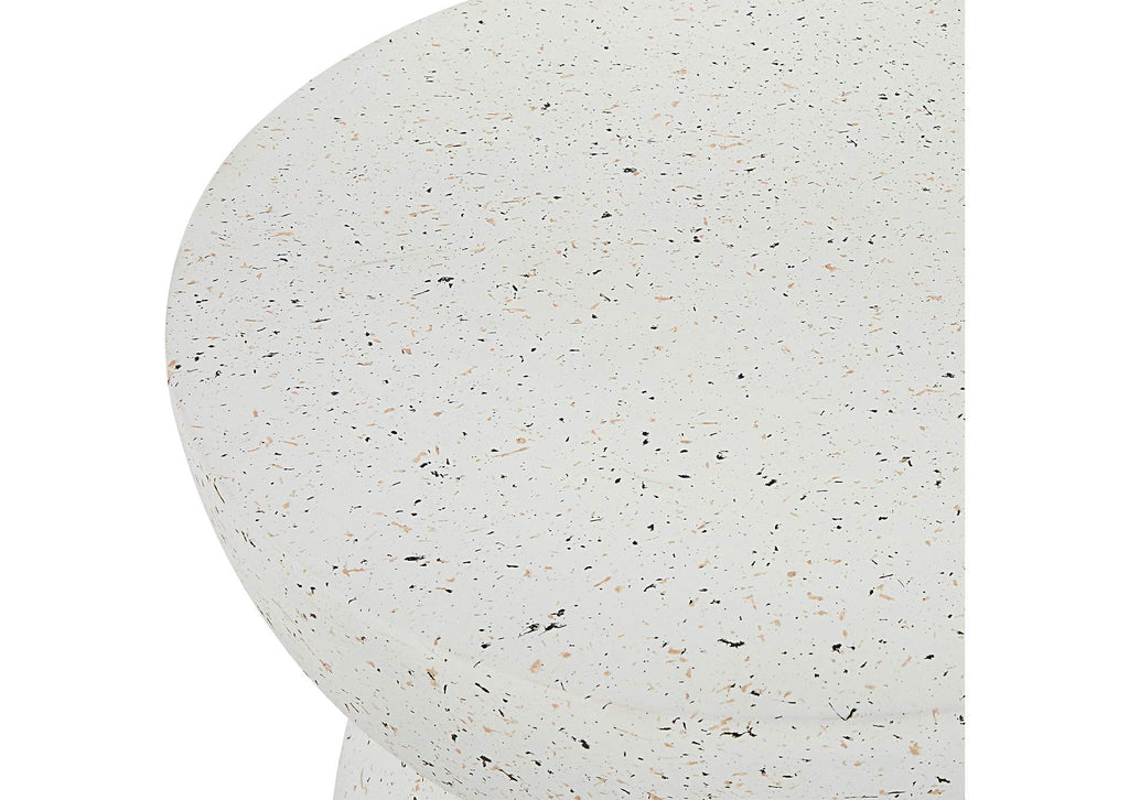 22966 Uttermost Inhale Cast White Accent Table