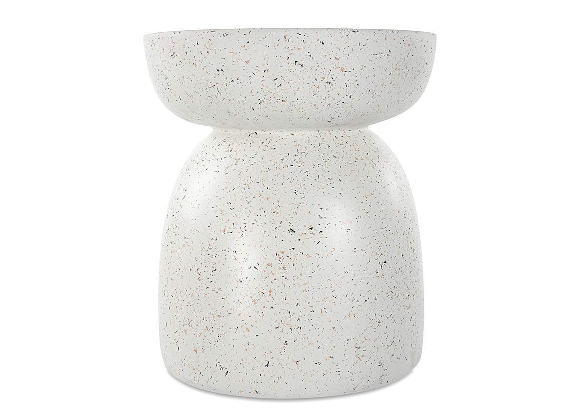 22966 Uttermost Inhale Cast White Accent Table