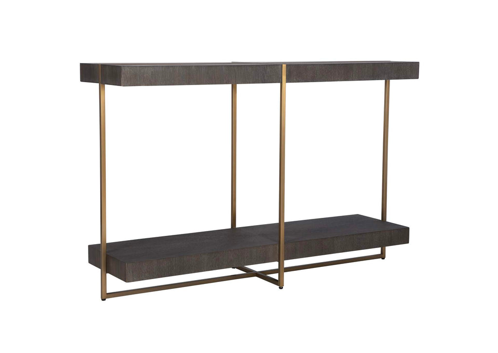 22972 Uttermost Taja Modern Brass - Wood Console Table