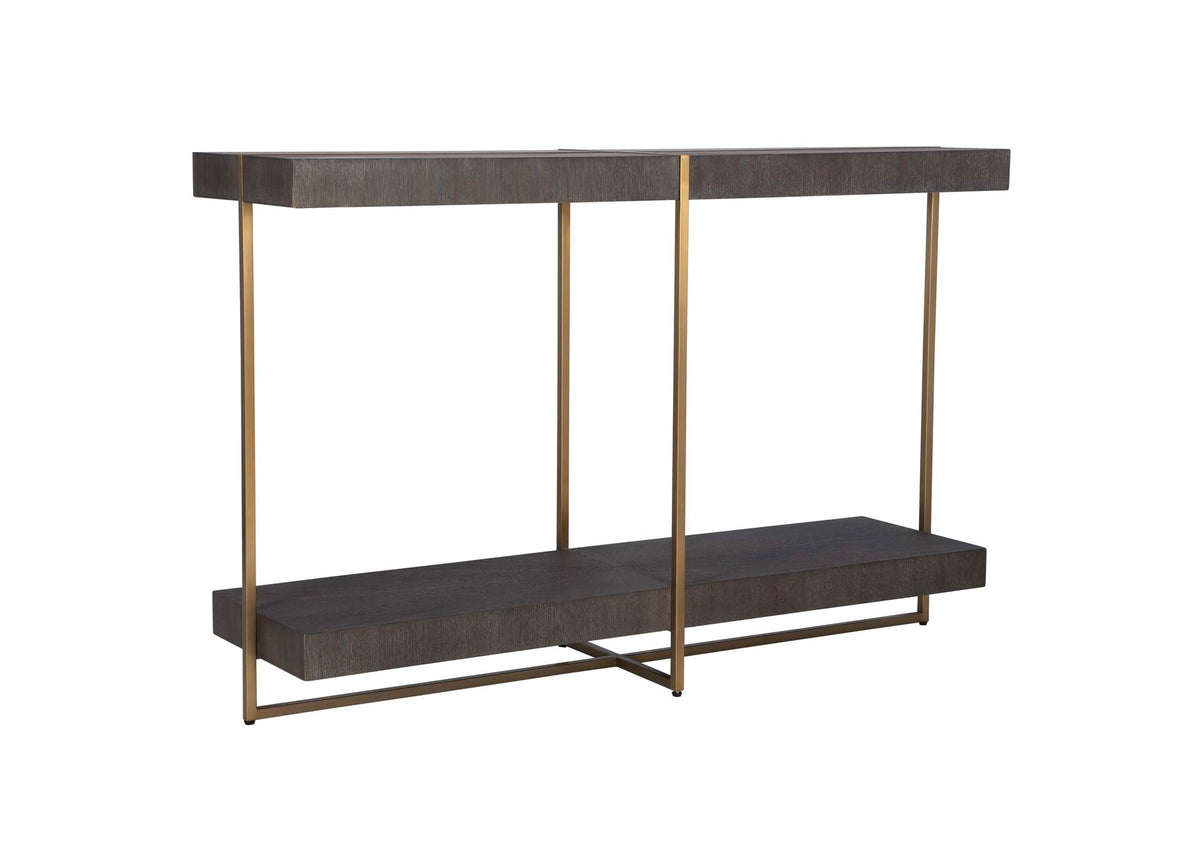 22972 Uttermost Taja Modern Brass - Wood Console Table